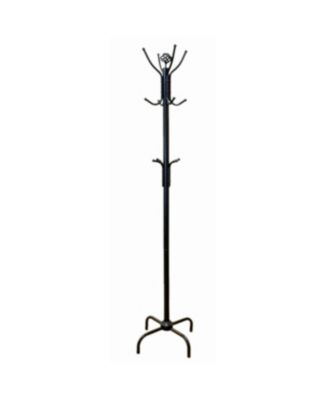 Metal Entryway Coat Rack with Two-Tier Hat Storage