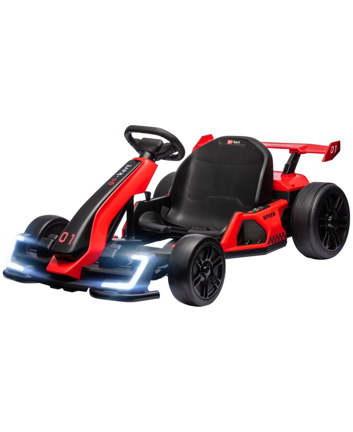 Sevorley 24V Powered Steel Go-Kart with Adjustable Seat, Ages 6-12