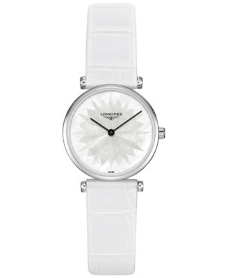 Longines - Women's Swiss La Grande Classique de  White Leather Strap Watch 24mm L42094052