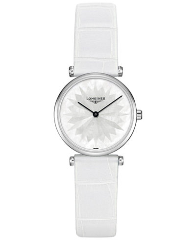 Longines Women's Swiss La Grande Classique de Longines White Leather Strap Watch 24mm L42094052