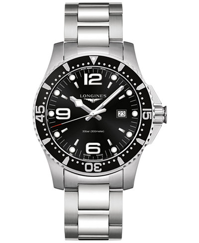 Longines Men's Swiss HydroConquest Stainless Steel Bracelet Watch 44mm L38404566