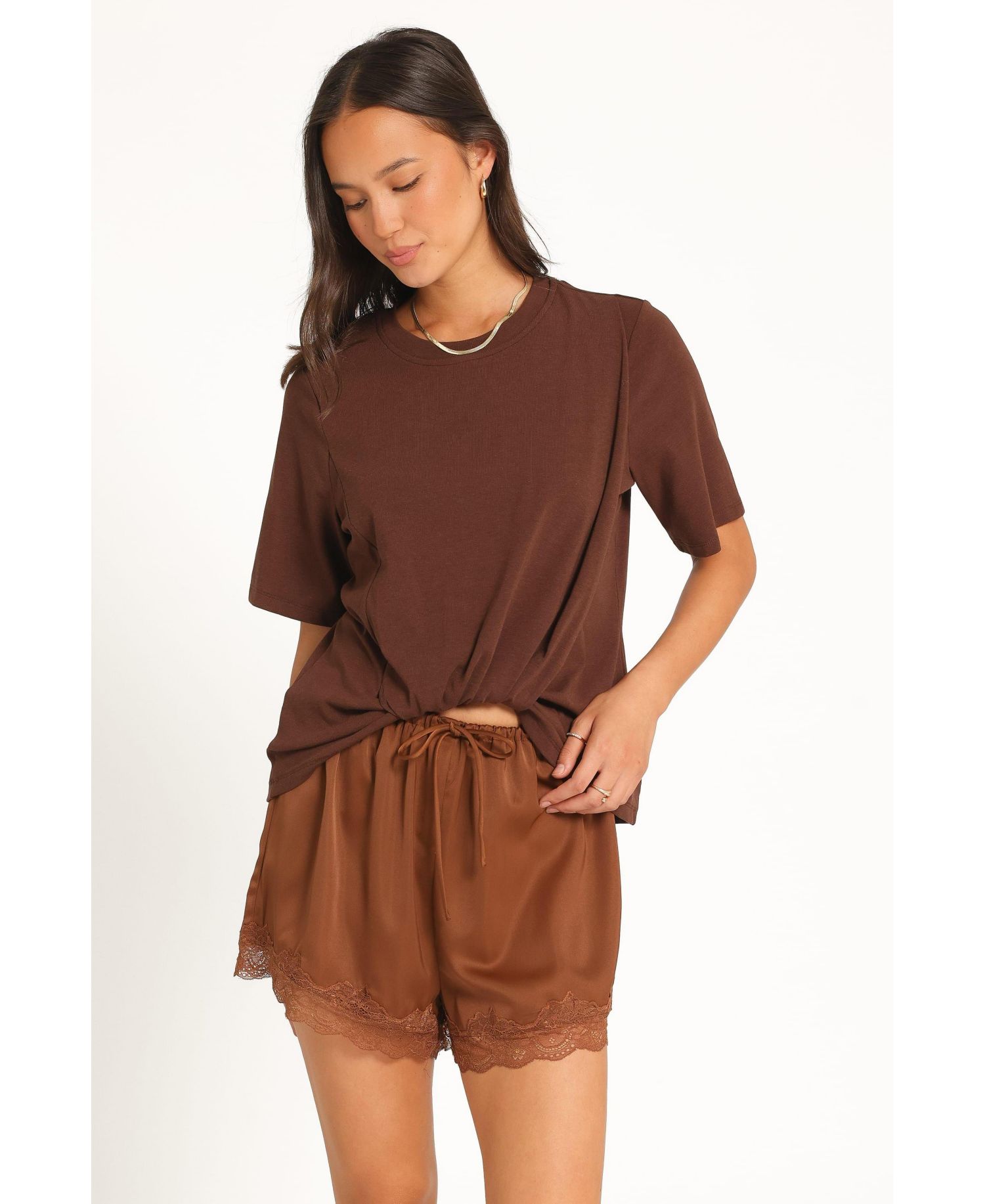 Women's Landon Front-Twist-Tuck Knit T-Shirt