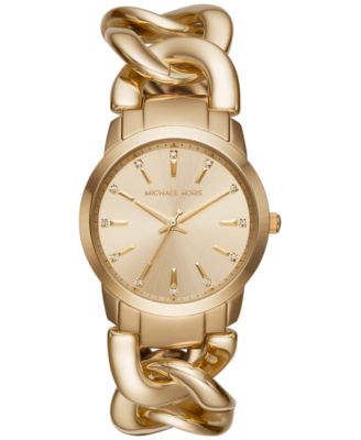 Michael Kors - Women's Elena Gold-Tone Stainless Steel Chain Bracelet Watch 35mm MK3608