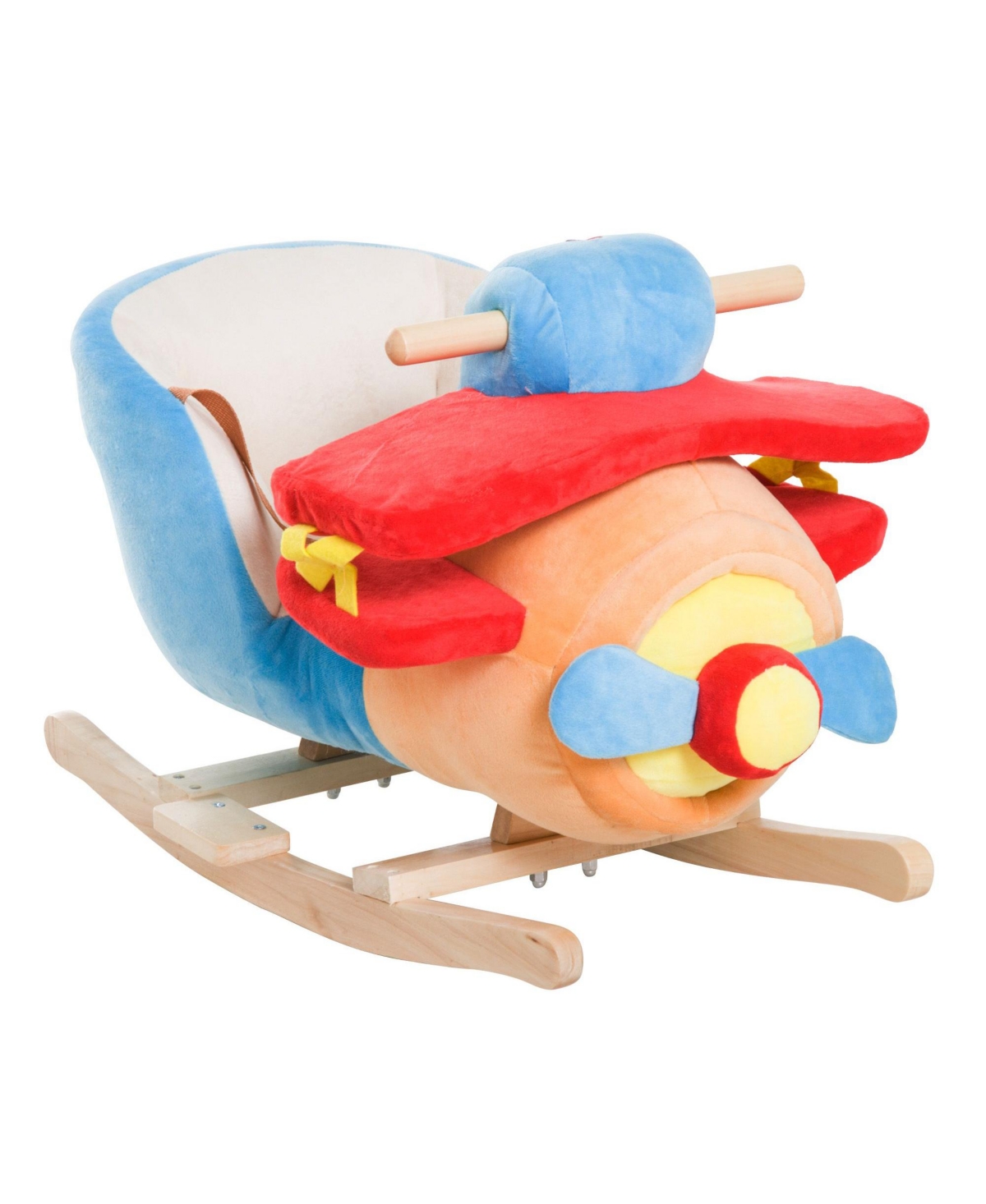 Sevorley Rocking Plush Wood Ride-On Toy, Ages 18 Months+