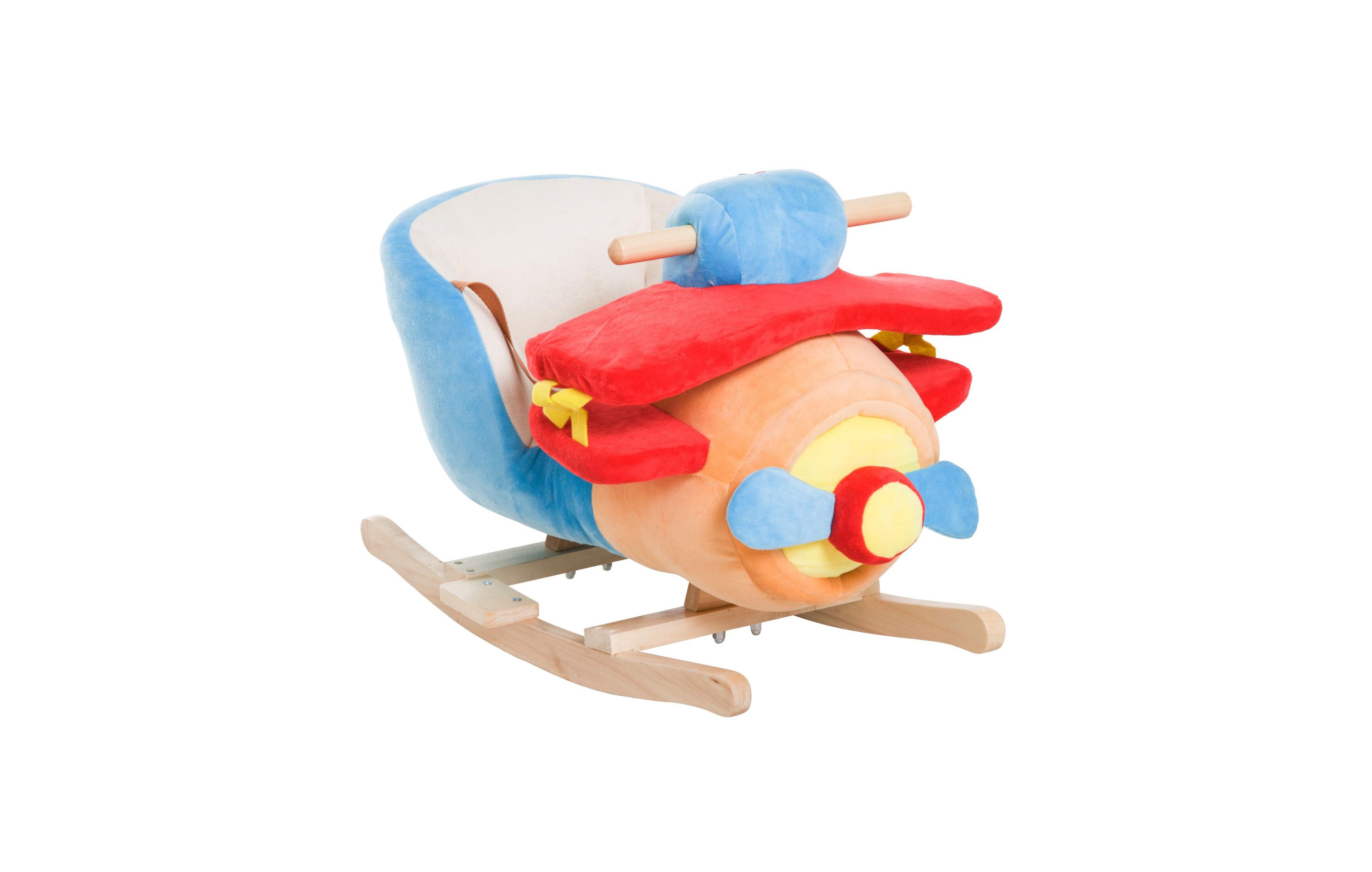 Sevorley Rocking Plush Wood Ride-On Toy, Ages 18 Months+