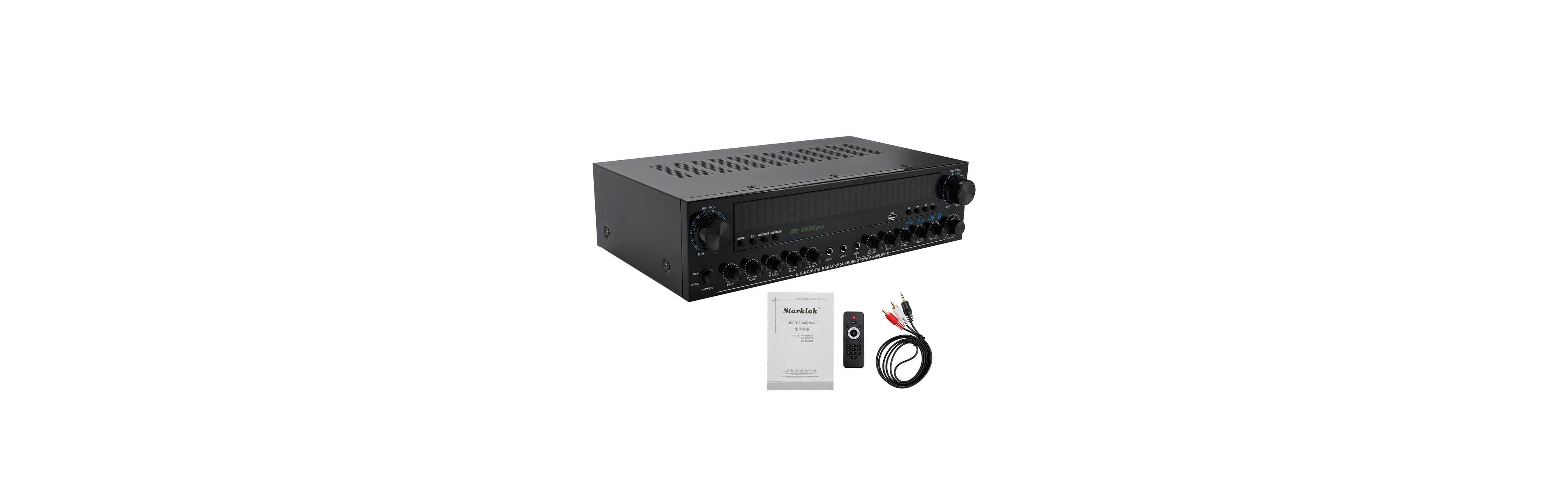 Artudatech 5.1-Channel 1800W Bluetooth Av Amplifier with Subwoofer