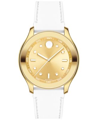 Movado - Women's Swiss Bold White Silicone Strap Watch 38mm 3600410
