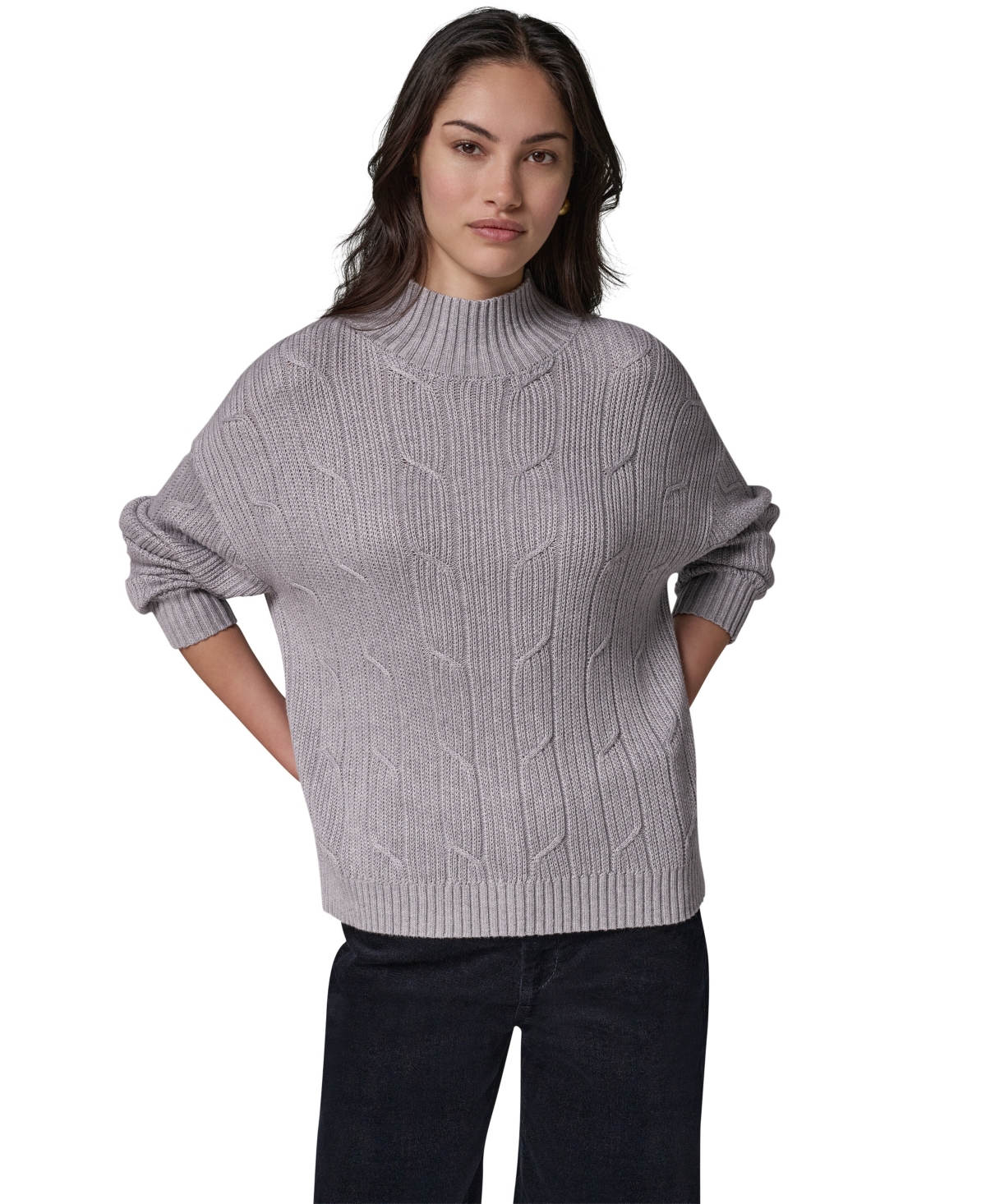 Donna Karan Weekend Women's Cable-Knit Mock Neck Sweater