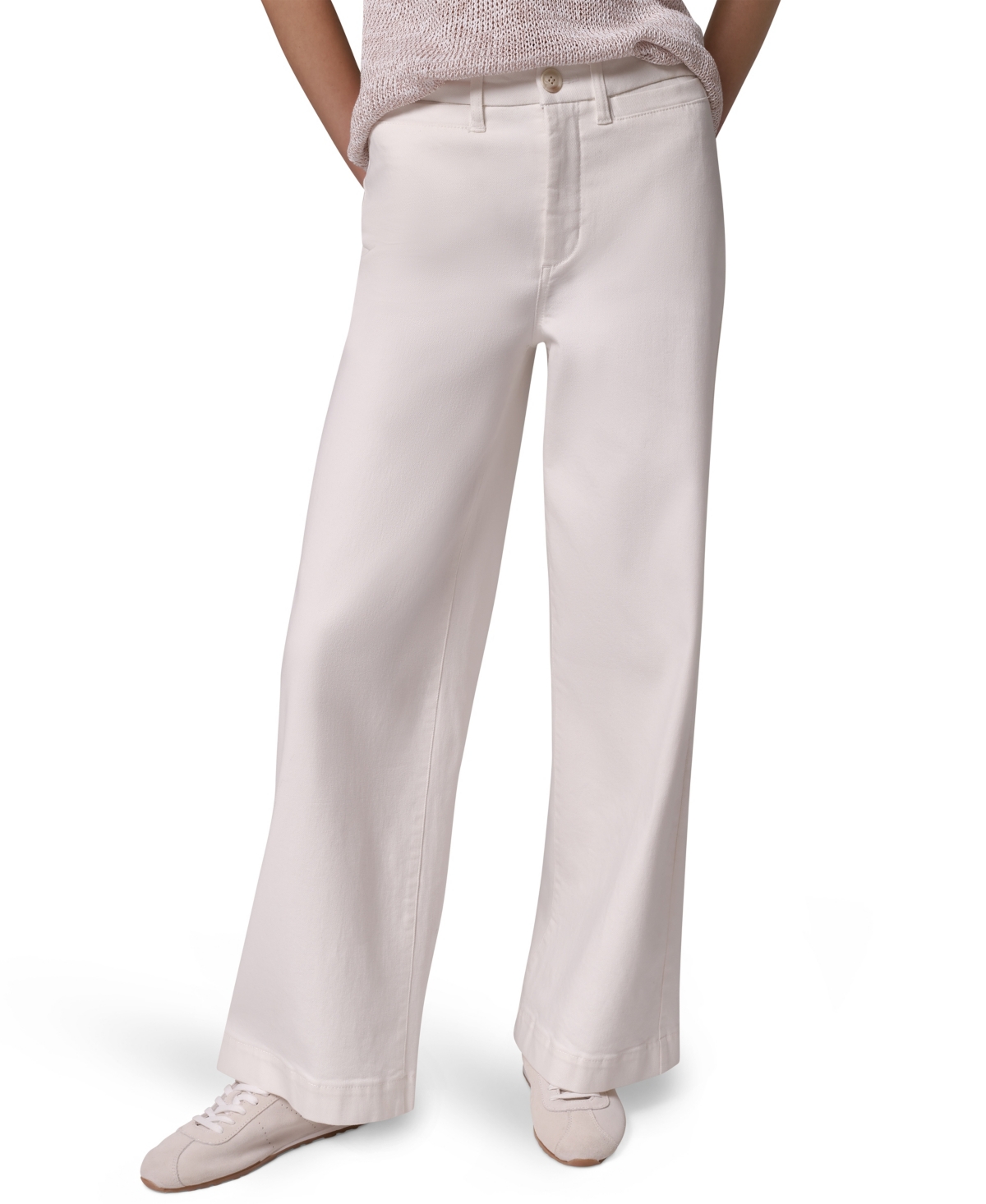 Donna Karan Weekend Women's The Donna High-rise Wide-leg Denim Pants In Cream