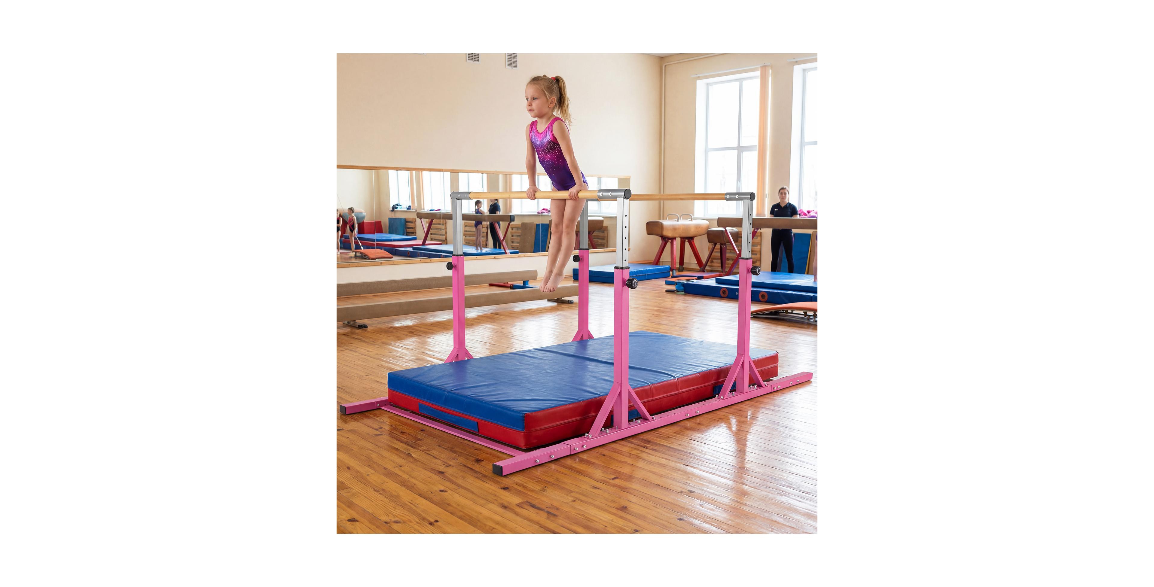 Zeny 8ft Double Horizontal Bars, 13-Level Height, 175LBS, for Kids
