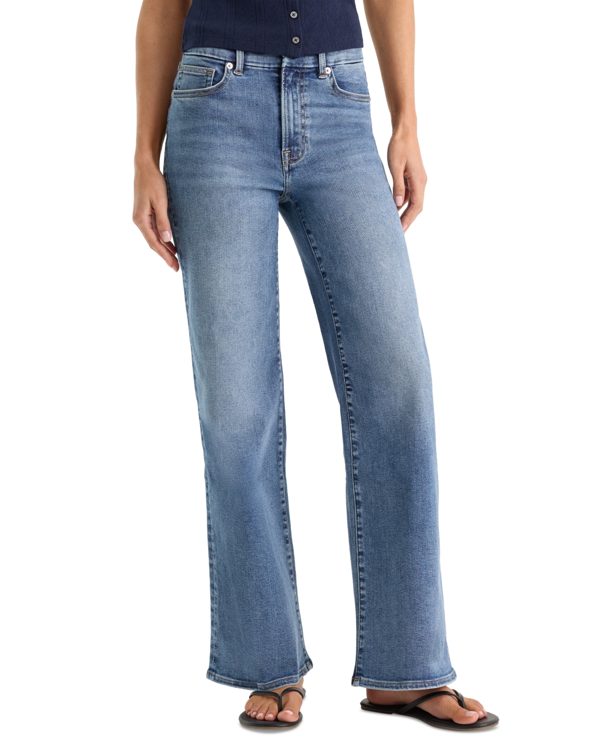 Good American Petite Always Fits High-Rise Wide-Leg Palazzo Jeans