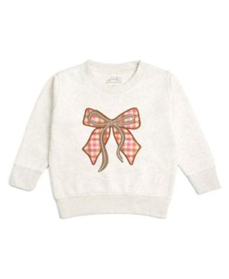 Toddler Girls' 2T-5T Plaid Bow Patch Sweatshirt