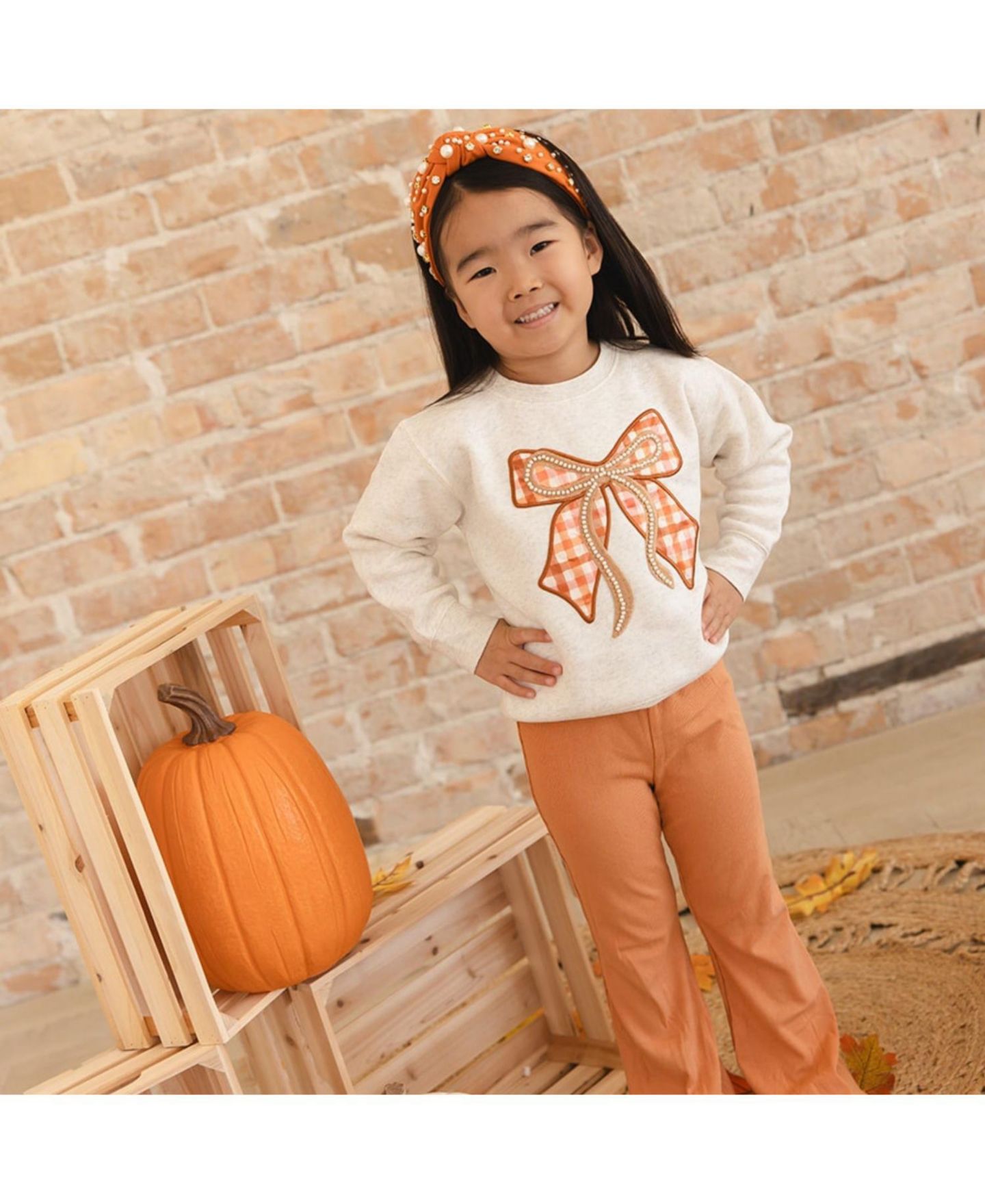 Толстовка Sweet Wink Plaid Bow Patch для девочек, цвет: Натуральный меланжевый — фото 4