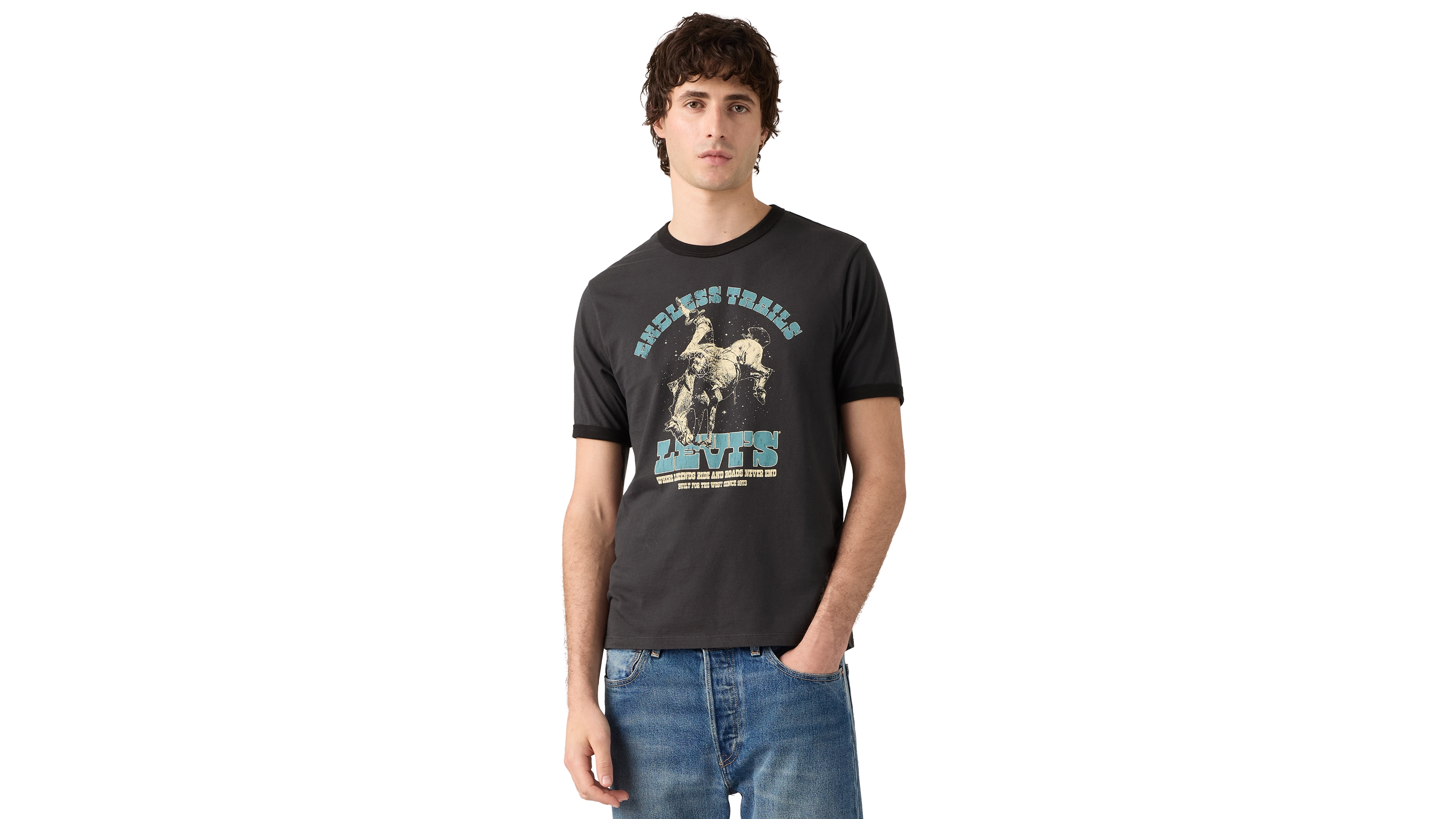 Levi's Men's Cowboy Trails Graphic Ringer T-Shirt