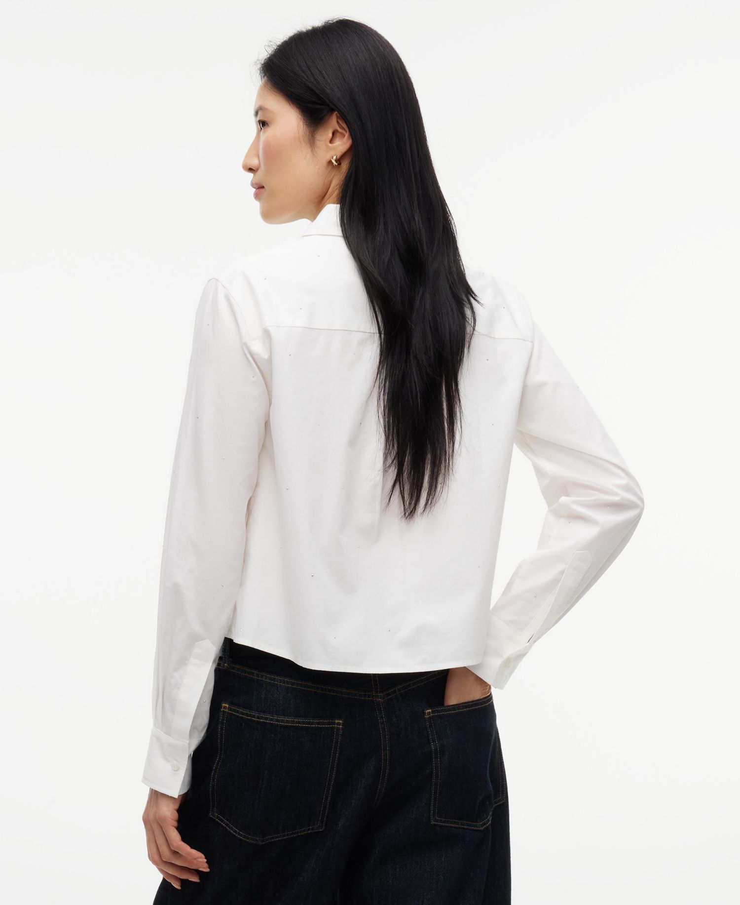 Women's Long-Sleeve Boxy Poplin Shirt