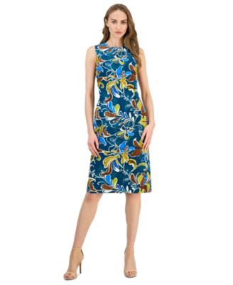 Women's Printed Sleeveless Sheath Dress