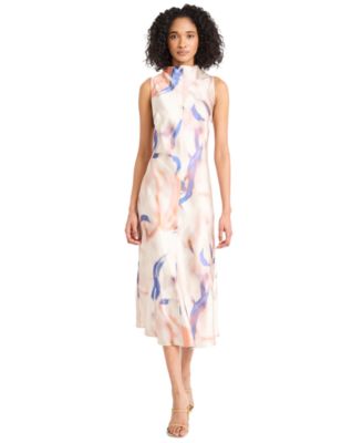 Women's Printed High-Neck Sleeveless Dress