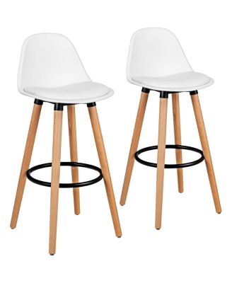 2-Piece Mid Century Barstool 28.5 in Dining Pub Chair