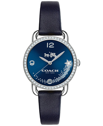COACH Women's Delancey Blue Leather Strap Watch 28mm 14502668