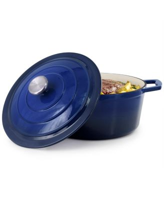 5 Quarts Round Enameled Cast Iron Casserole with Lid