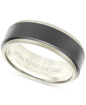 image of Triton Raw Men-s Band in Tungsten and 18k White, Yellow or Rose Gold