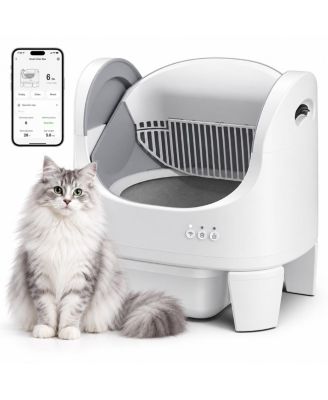 Automatic Self-Cleaning Cat Litter Box with App Control, Open-Top Design, Safety Sensors, Quiet Operation