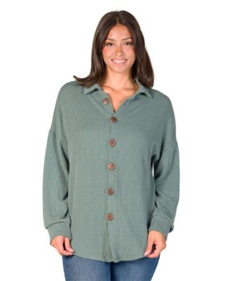 Petite Waffle-Knit V-Neck Jacket