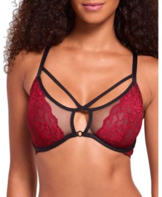 Saveria Unlined Plunge Strappy Lace Bra