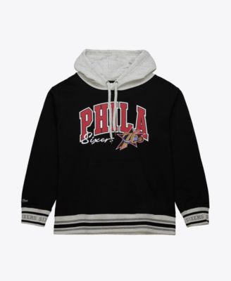 Men's Black Philadelphia 76ers Premium Fleece Vintage Logo Pullover Hoodie