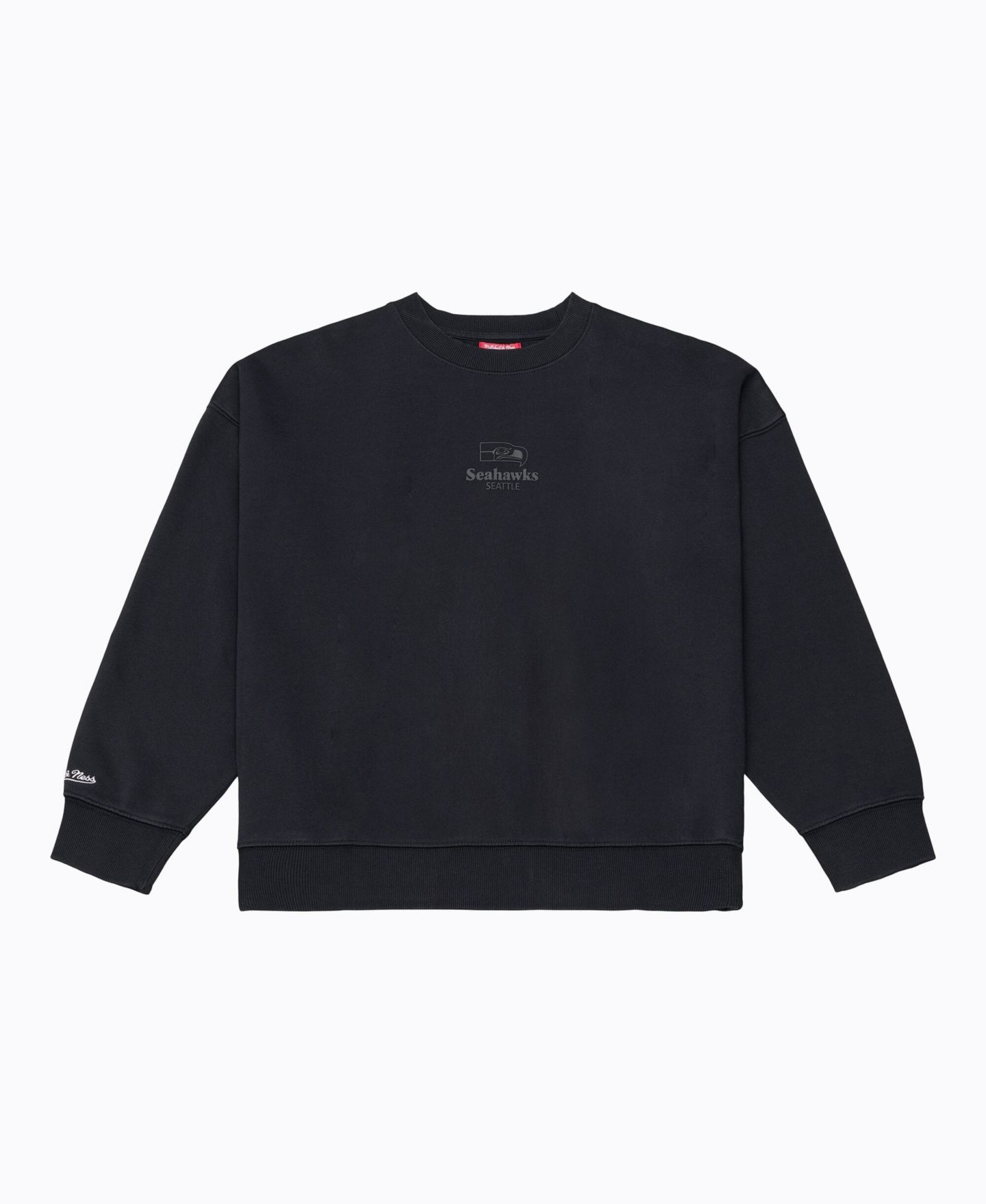 Женская толстовка Mitchell & Ness Black Seattle Seahawks Core Essentials Micro Logo Fleece — фото 1