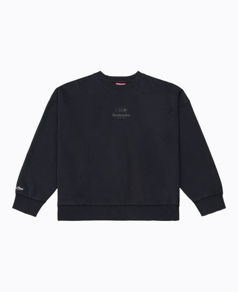 Женская толстовка Mitchell & Ness Black Seattle Seahawks Core Essentials Micro Logo Fleece