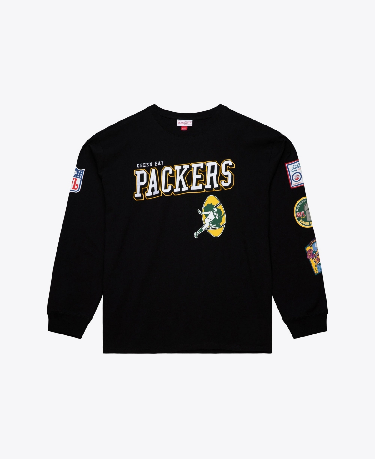 Mitchell & Ness Men's Big & Tall Green Bay Packers Training Camp Long-Sleeve Screen-Print T-Shirt - Black