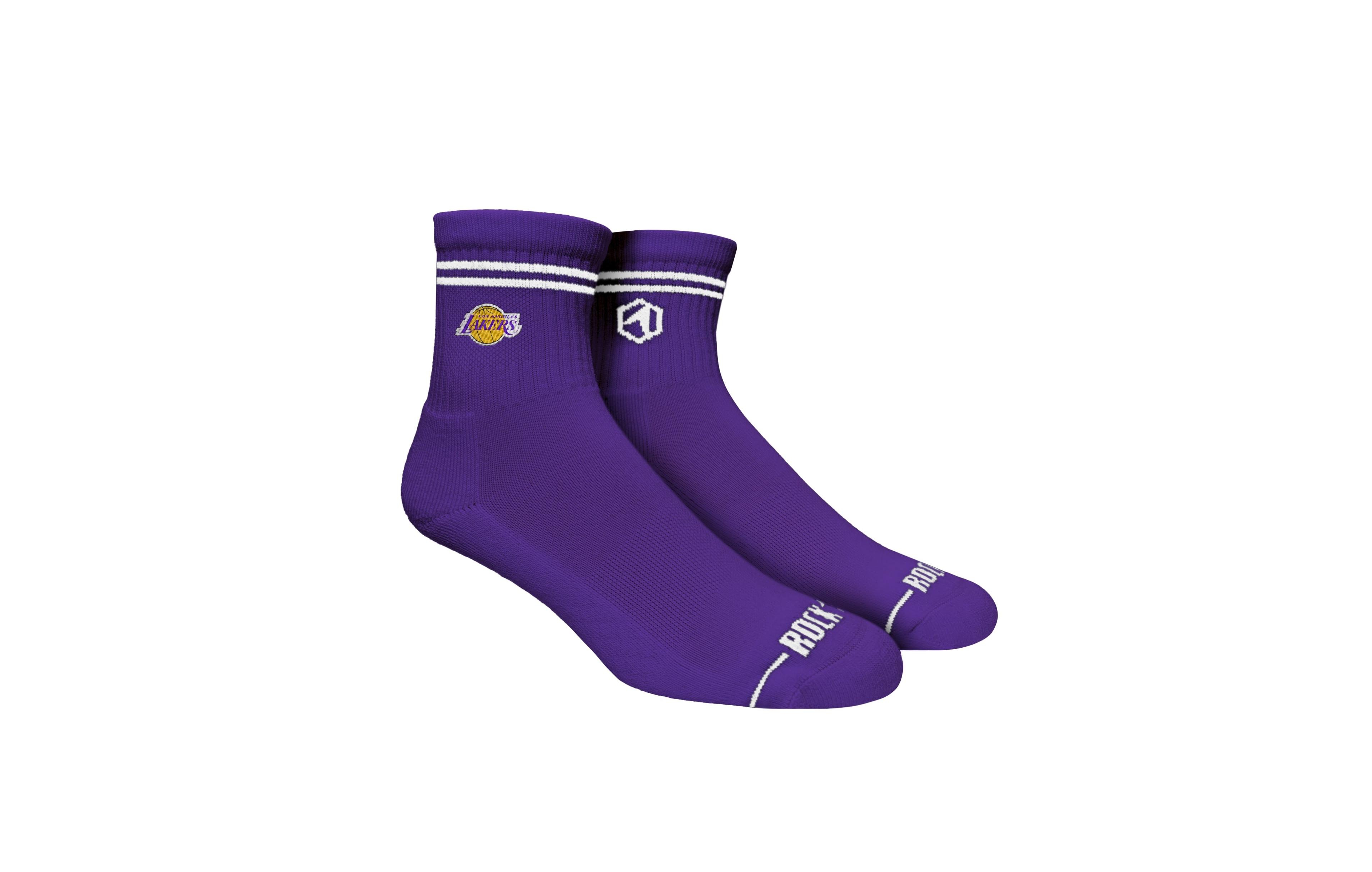 Rock Em Socks Men's Los Angeles Lakers Striped Quarter