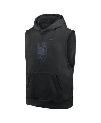 Big Boys and Girls Black LA28 Club Sleeveless Hoodie