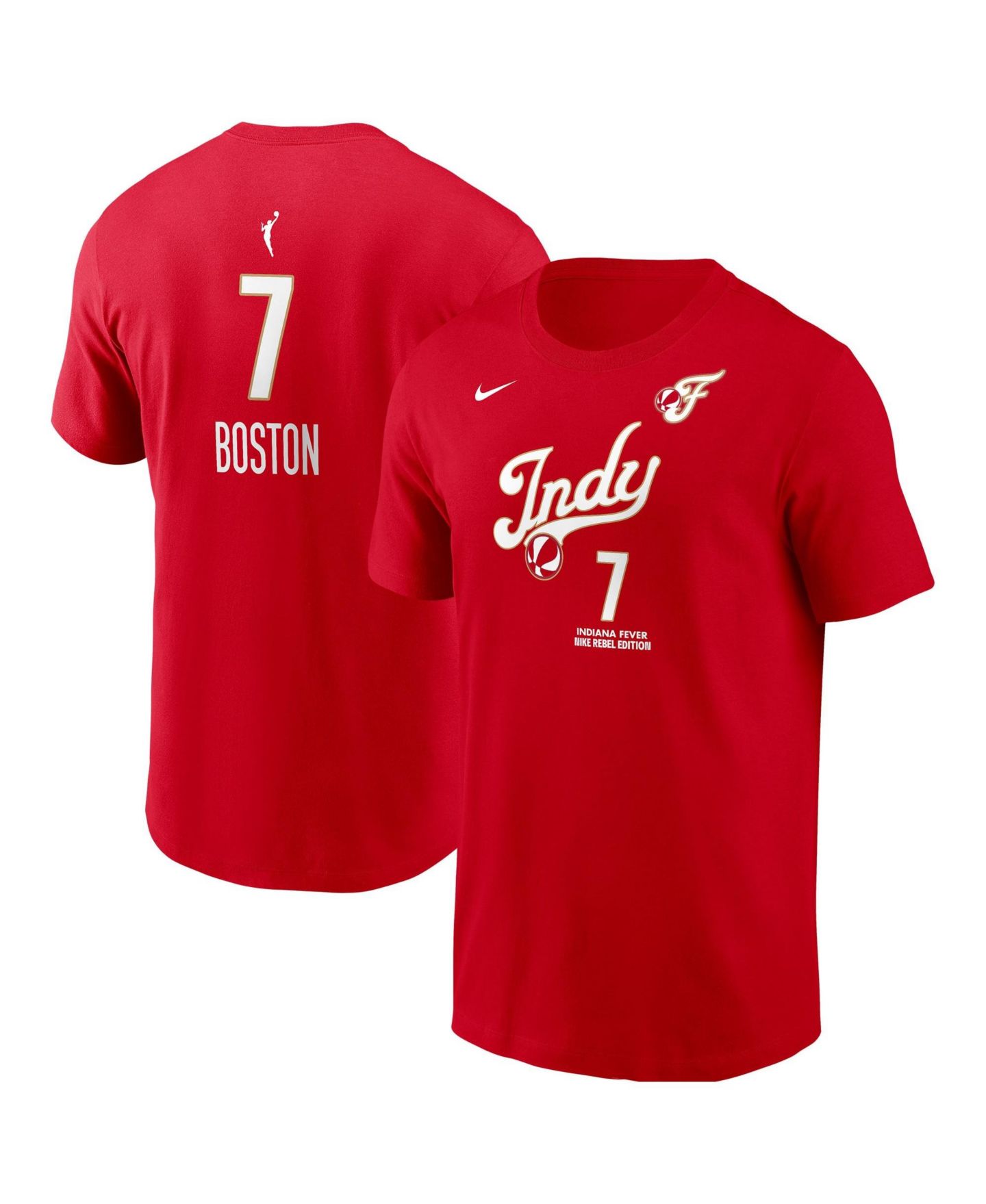 Мужская футболка Nike Aliyah Boston Red Indiana Fever Name & Number Rebel Edition — фото 1