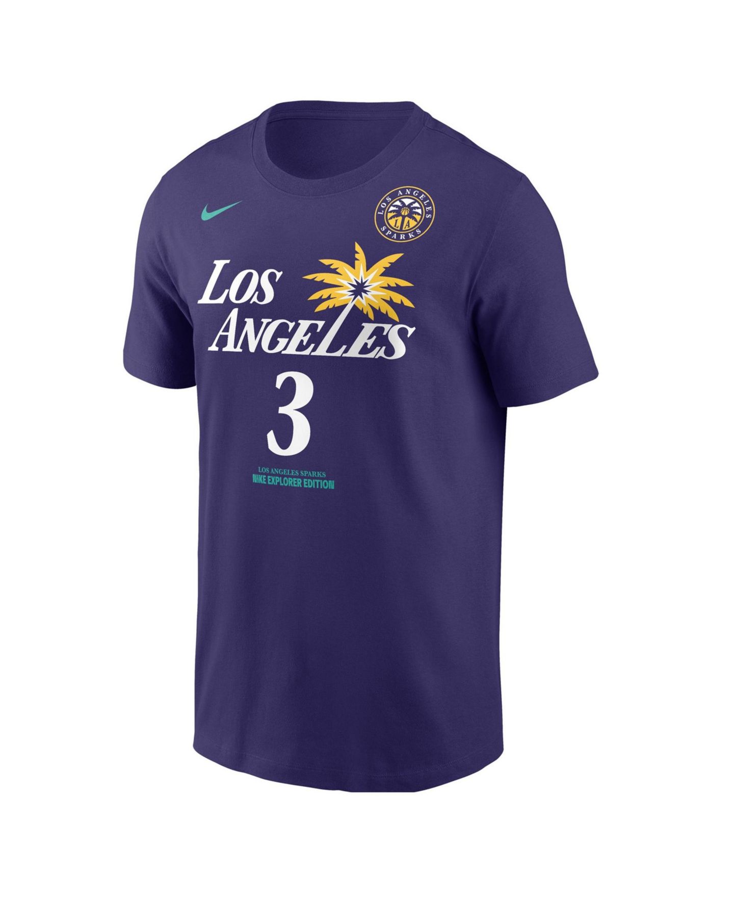 Мужская футболка Nike Nneka Ogwumike Purple Los Angeles Sparks Explorer Edition Name & Number — фото 2