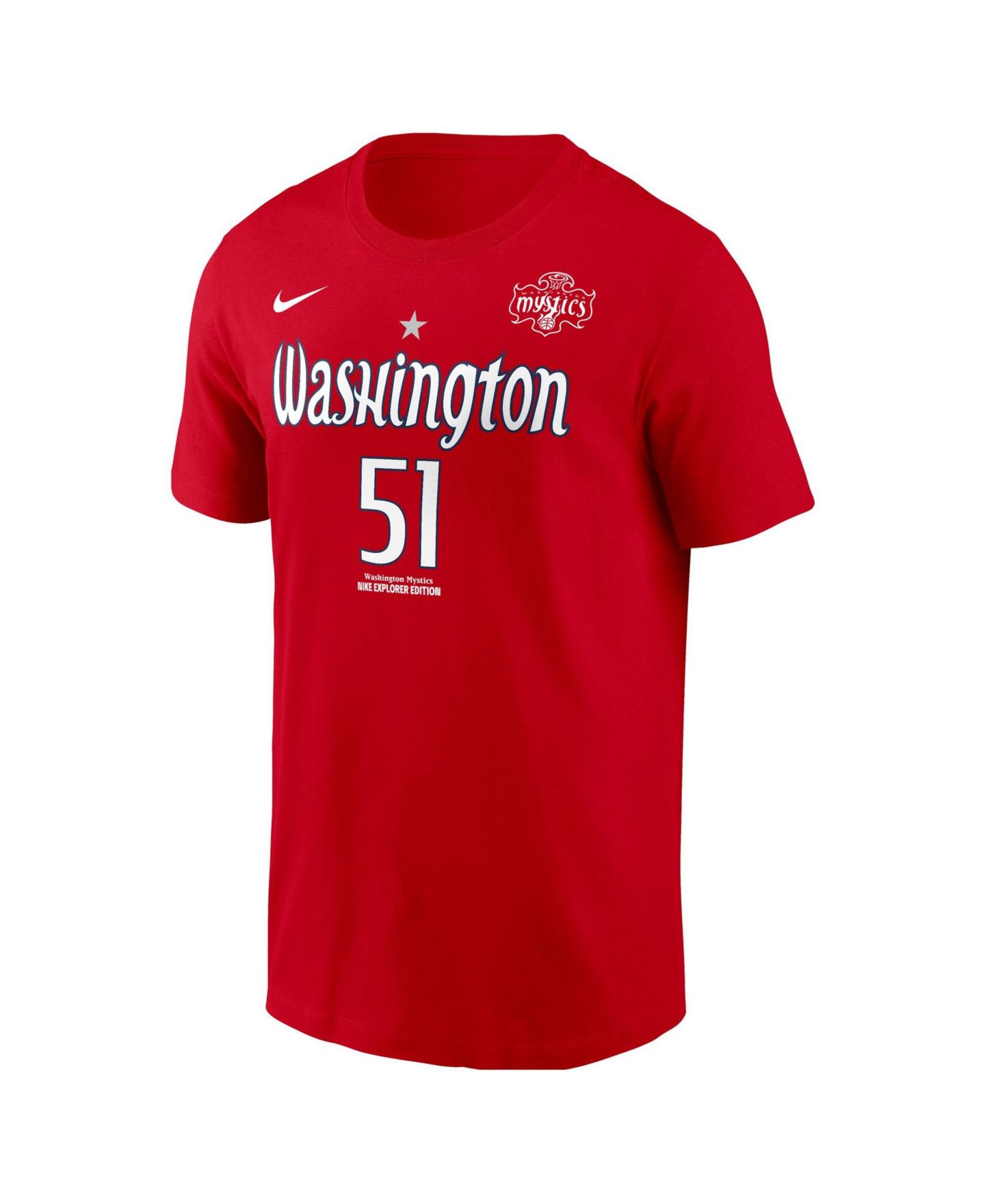 Мужская футболка Nike Lauren Betts Red Washington Mystics Explorer Edition Name & Number — фото 2