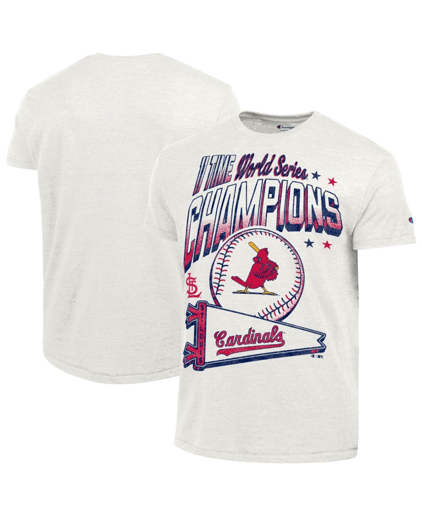 Мужская футболка Champion Cream St. Louis Cardinals Winning Tradition Cooperstown Collection Tri-Blend — фото 1