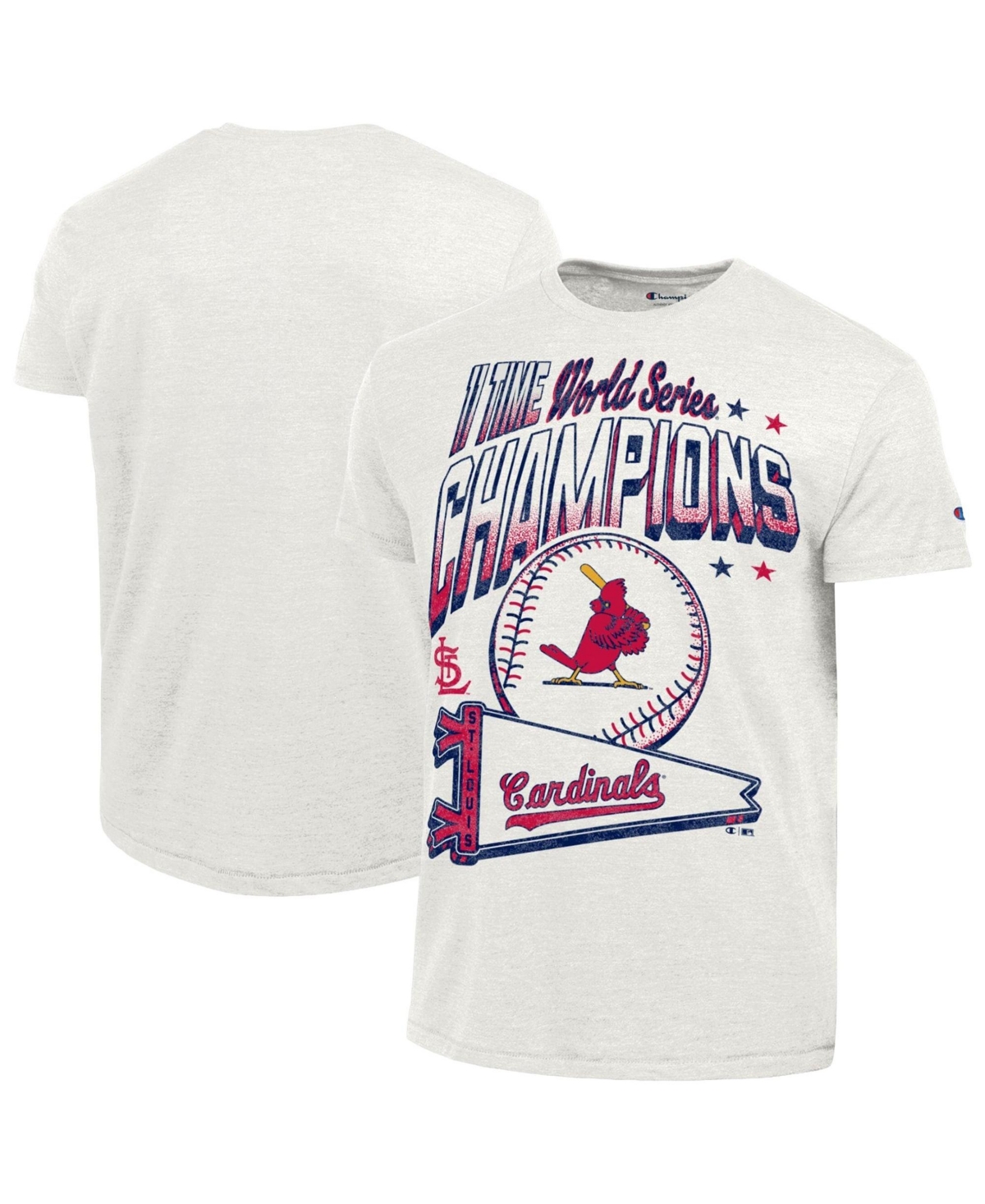 Champion Men's St. Louis Cardinals Graphic Distressed T-Shirt - Cream