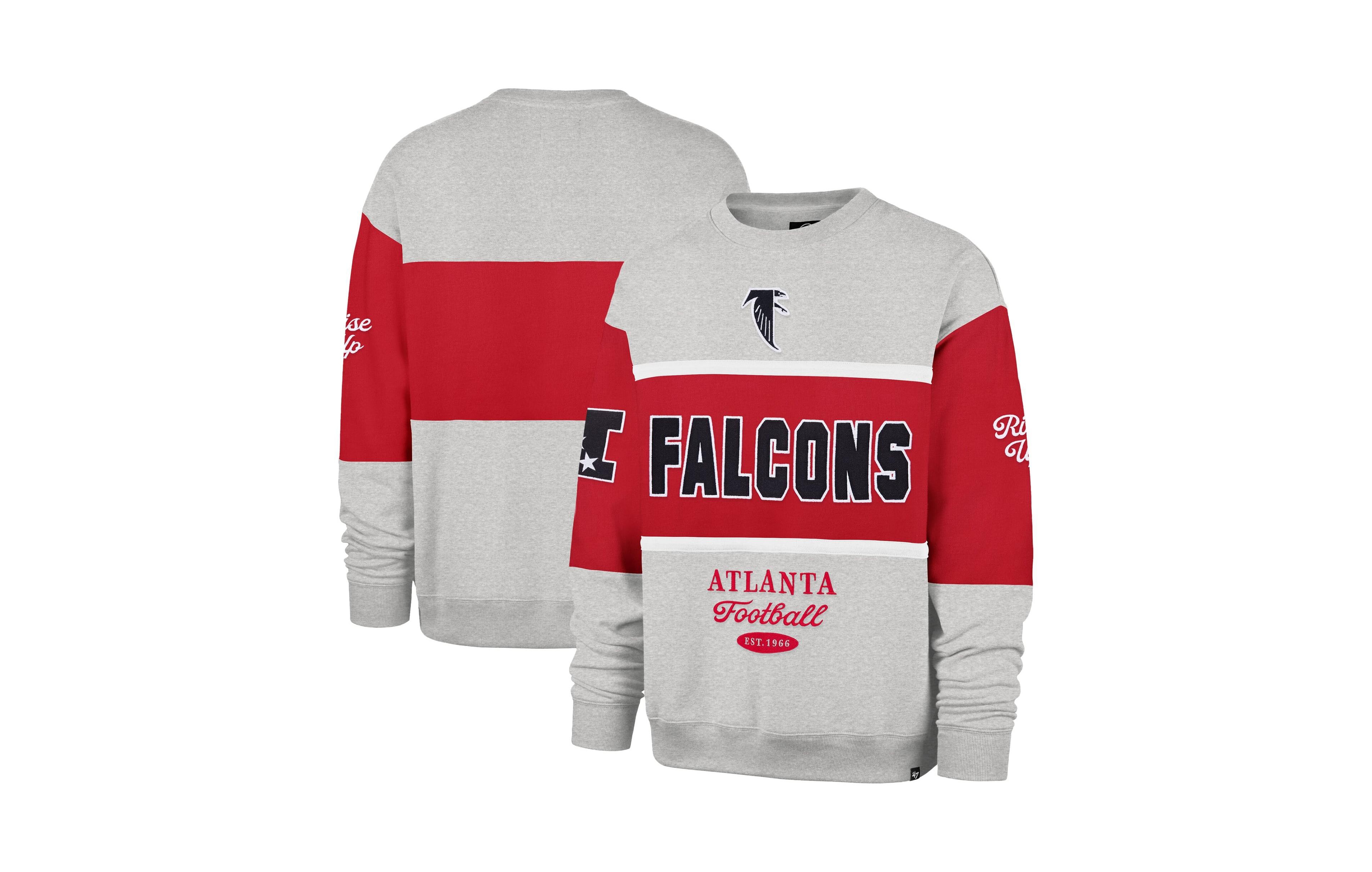 '47 Brand Men's Atlanta Falcons Graphic Color-Block Crewneck Pullover Sweatshirt