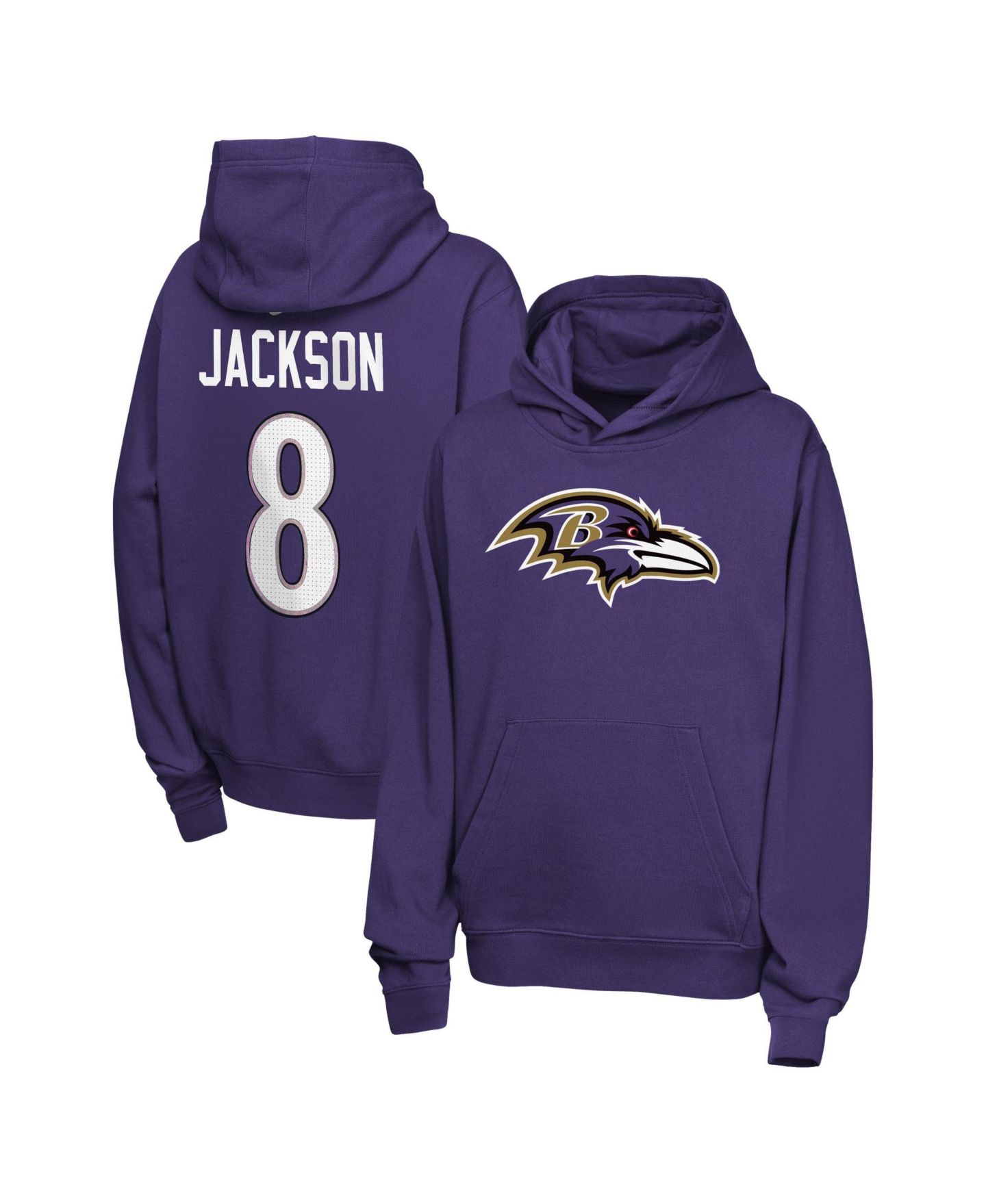 Детское худи Nike Lamar Jackson Purple Baltimore Ravens Name & Number Club Fleece — фото 1