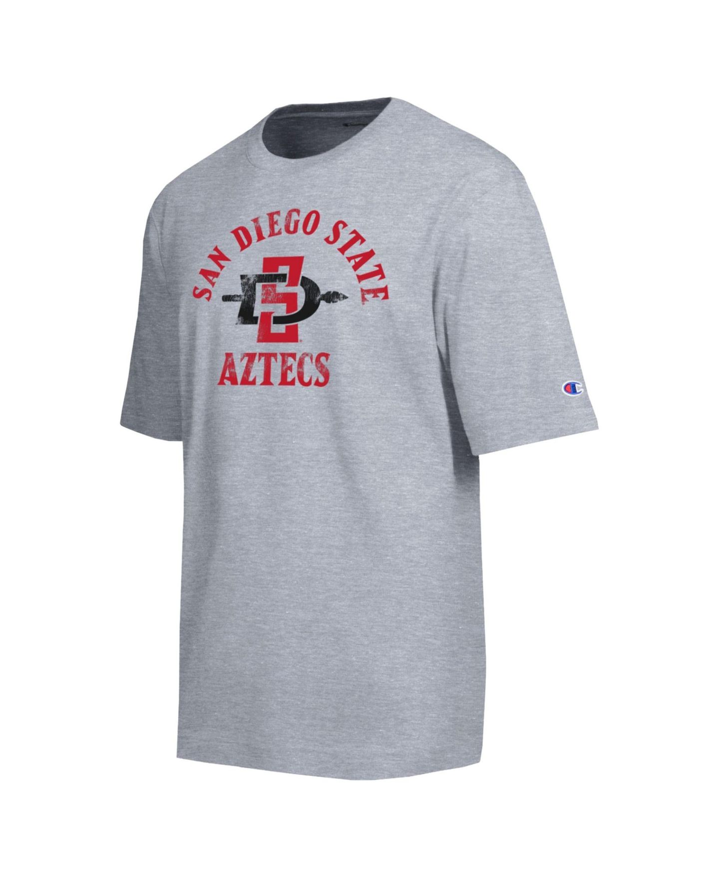 Мужская футболка Champion Heather Gray San Diego State Aztecs Weathered Team — фото 2