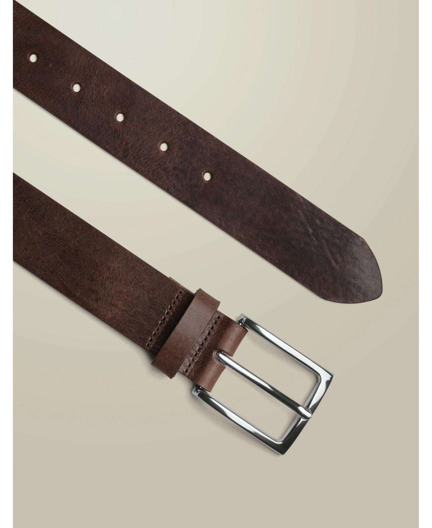 Italian Leather Pin-Buckle Chino Belt