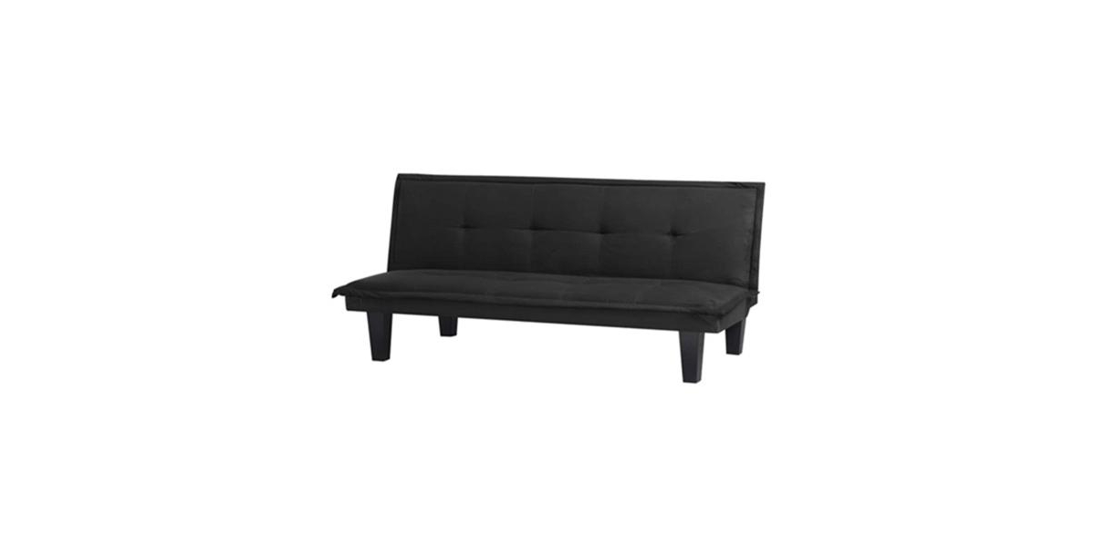 Slickblue Upholstered Faux Suede Futon Sleeper Sofa Bed for Home - Black