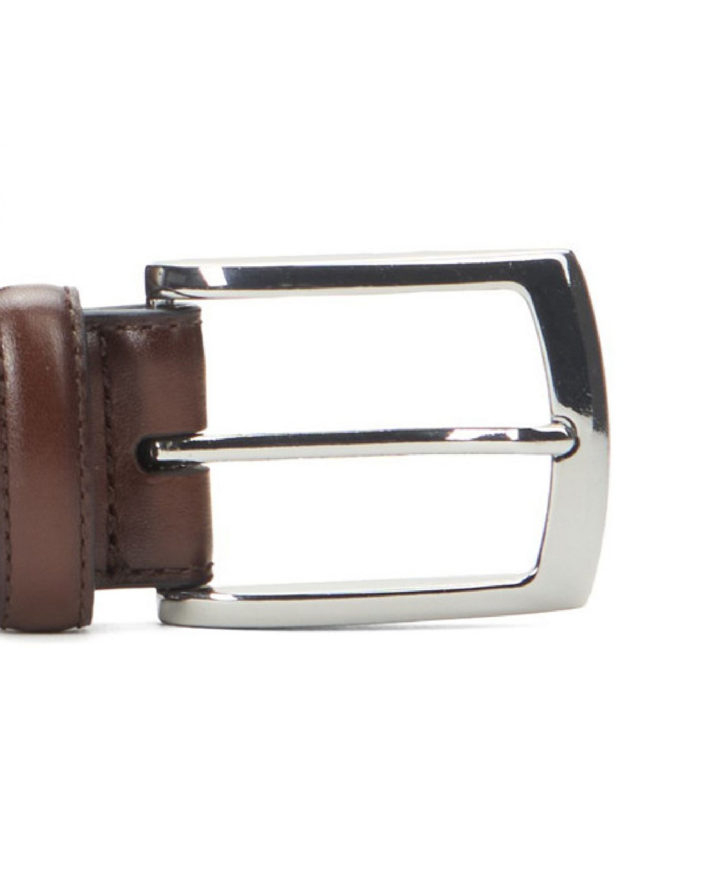 Мужской ремень Johnston & Murphy Feather Edge Leather Brushed Nickel Belt, цвет: Красное дерево — фото 2