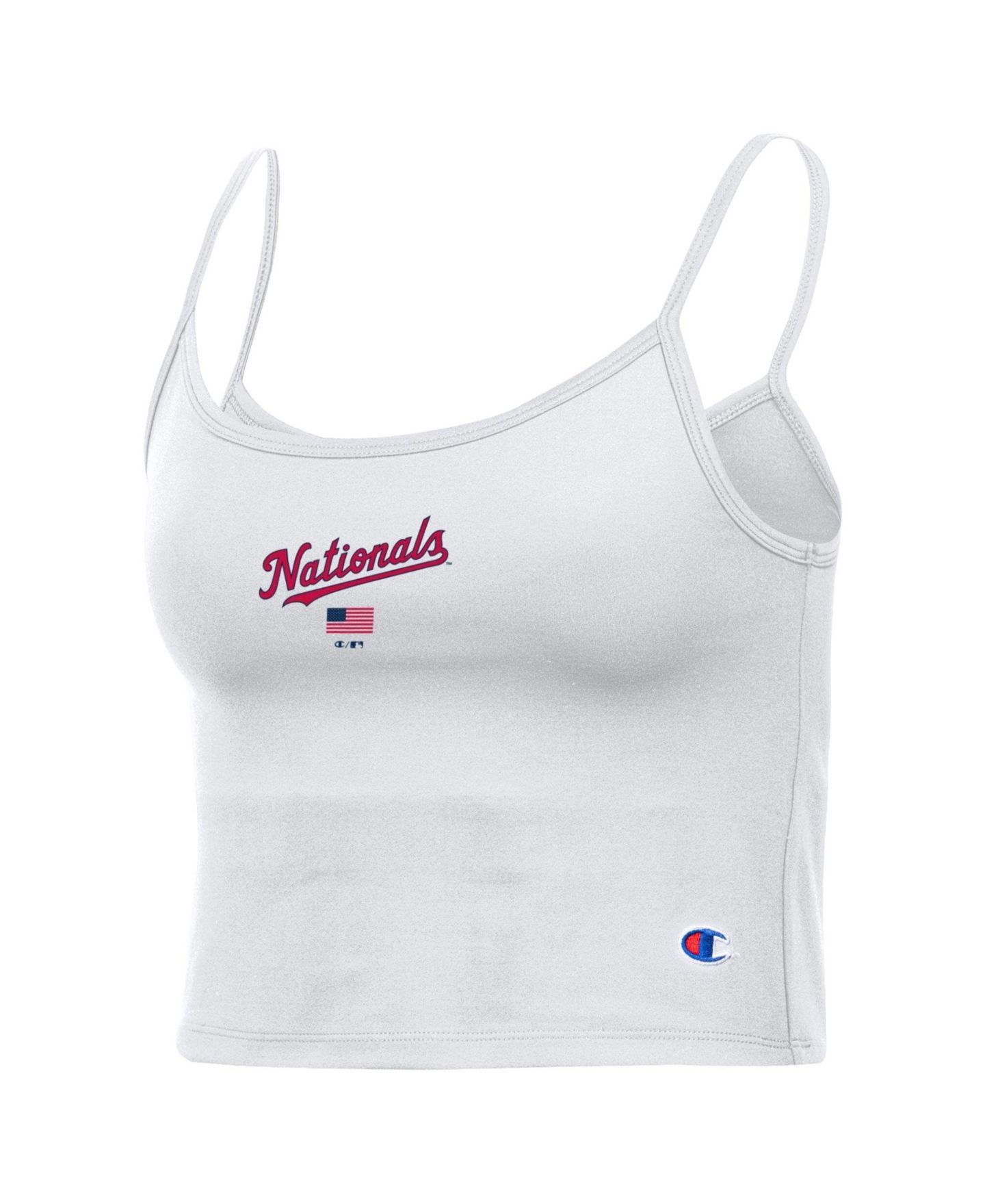 Женский топ Champion White Washington Nationals America Scoop — фото 2