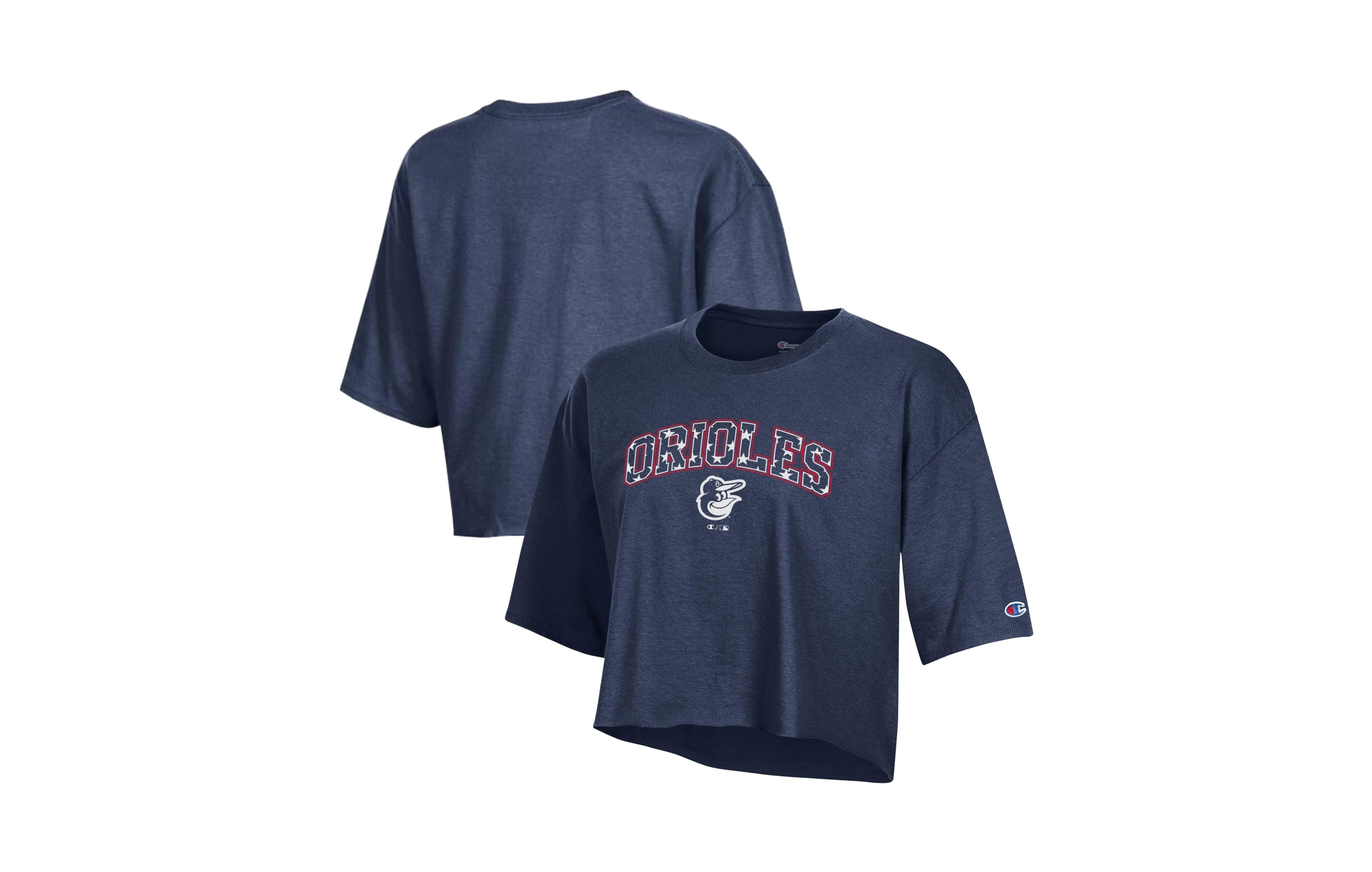 Champion Women's Baltimore Orioles Americana Cropped Oversized T-Shirt