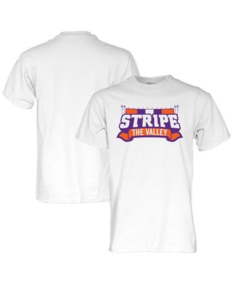 Men's and Women's White Clemson Tigers Stripe the Valley T-Shirt
