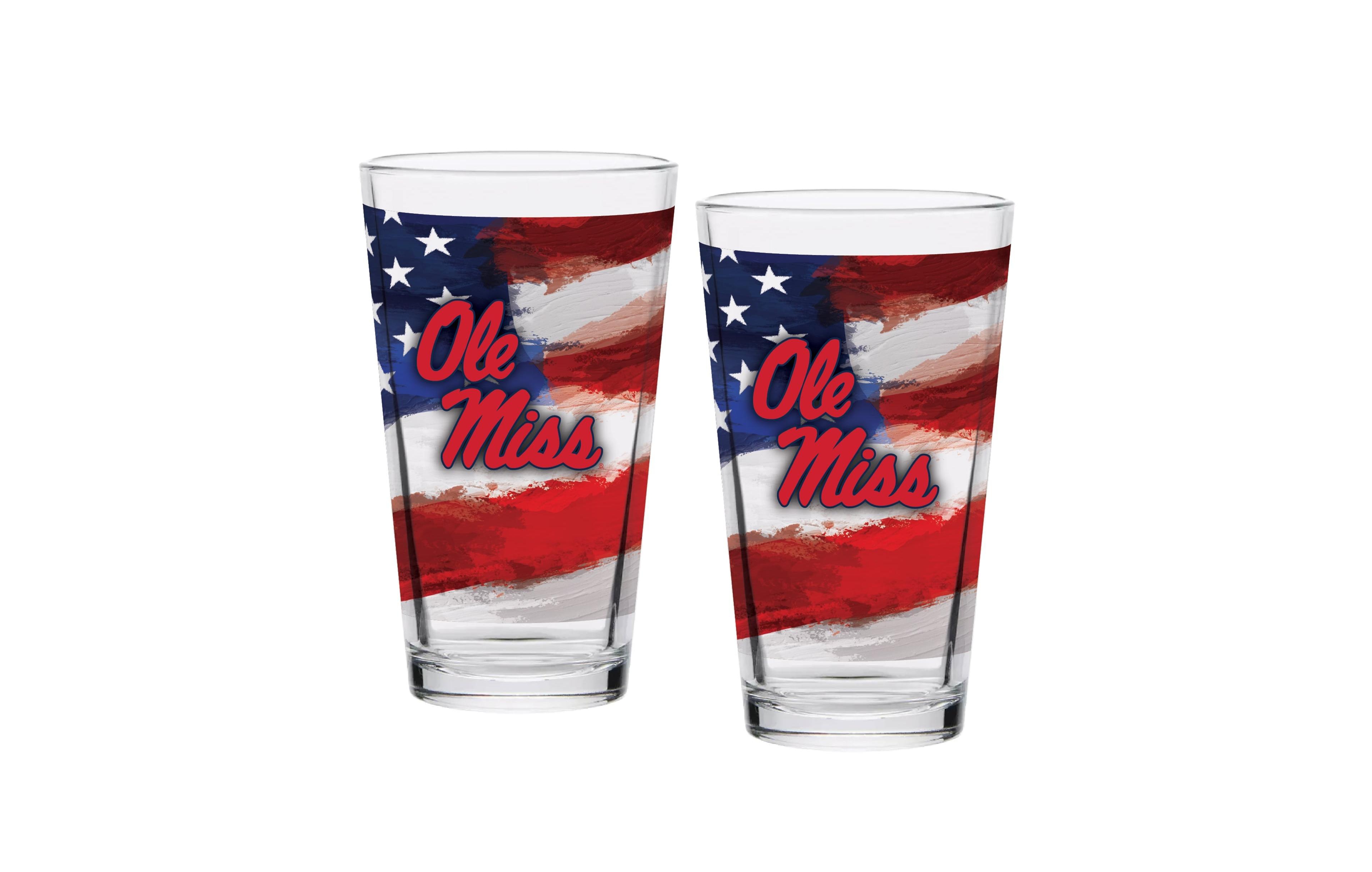 Indigo Falls Ole Miss Rebels Two-Pack 16oz. Americana Pint Glass Set
