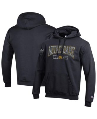Men's Black Notre Dame Fighting Irish Operation Hat Trick Camo Script Powerblend Fleece Hoodie